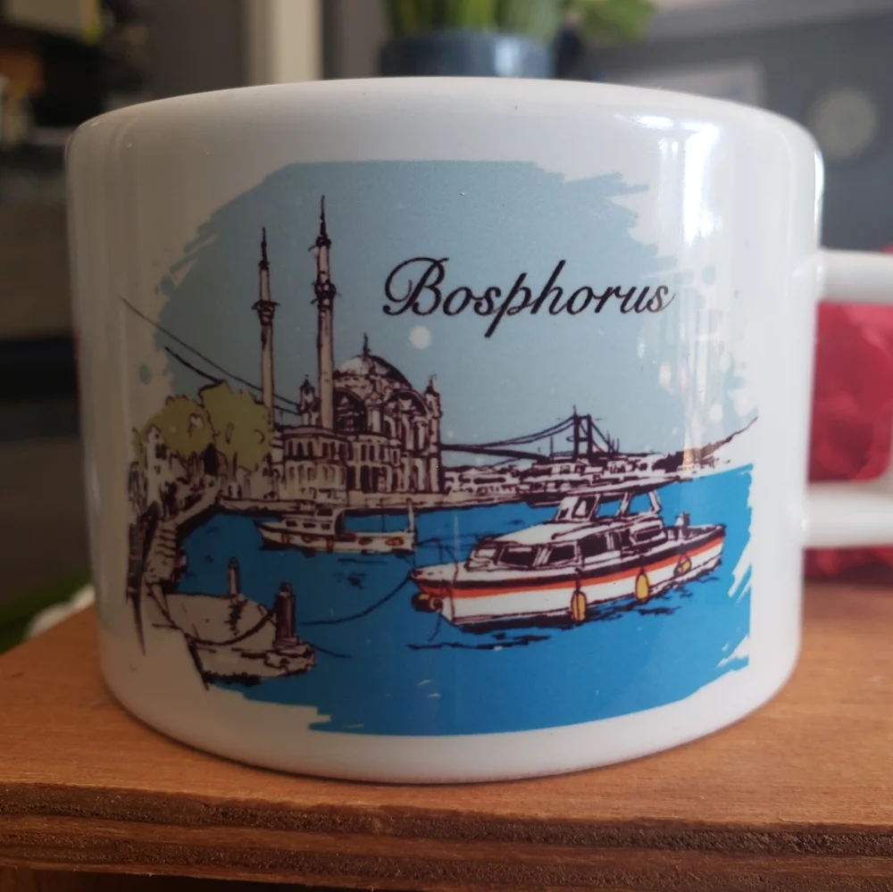 Porcelain Cup with Box Handmade Istanbul Turkey